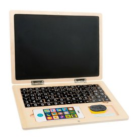 Dřevěný magnetický dětský notebook