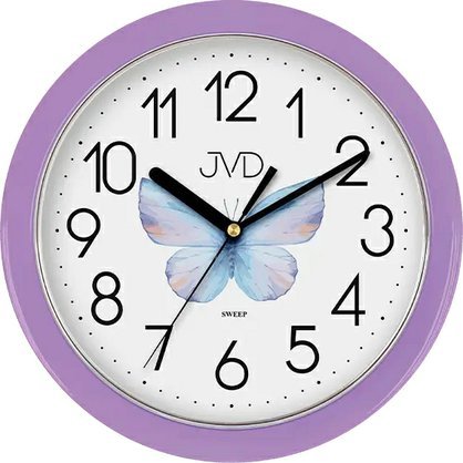 detske_hodiny_tiche_motyl_fialovy