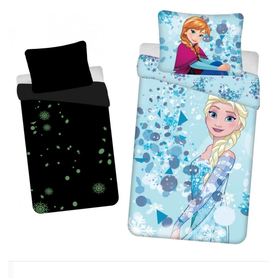 DĚTSKÉ POVLEČENÍ DO VELKÉ POSTELE FROZEN LIGHT BLUE SVÍTÍCÍ