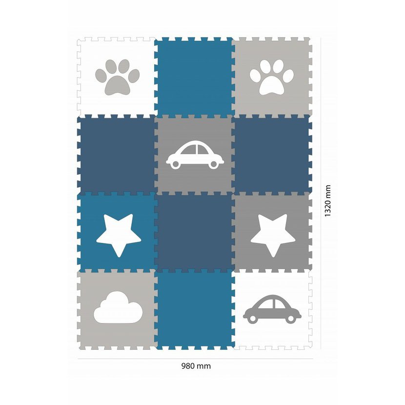 Minideckfloor Penove Puzzle 12 Dilu Tlapka Mrak Auto Hvezda